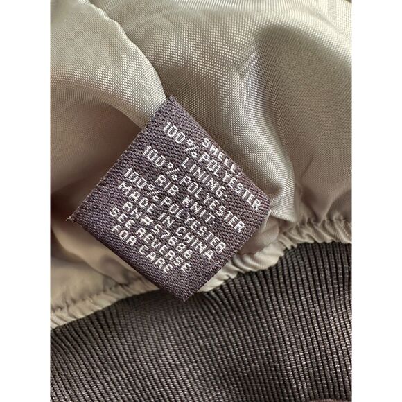 New Look Olive Green Satin Bomber with Striped Ribbed Trim Jacket size Small - Picture 8 of 8